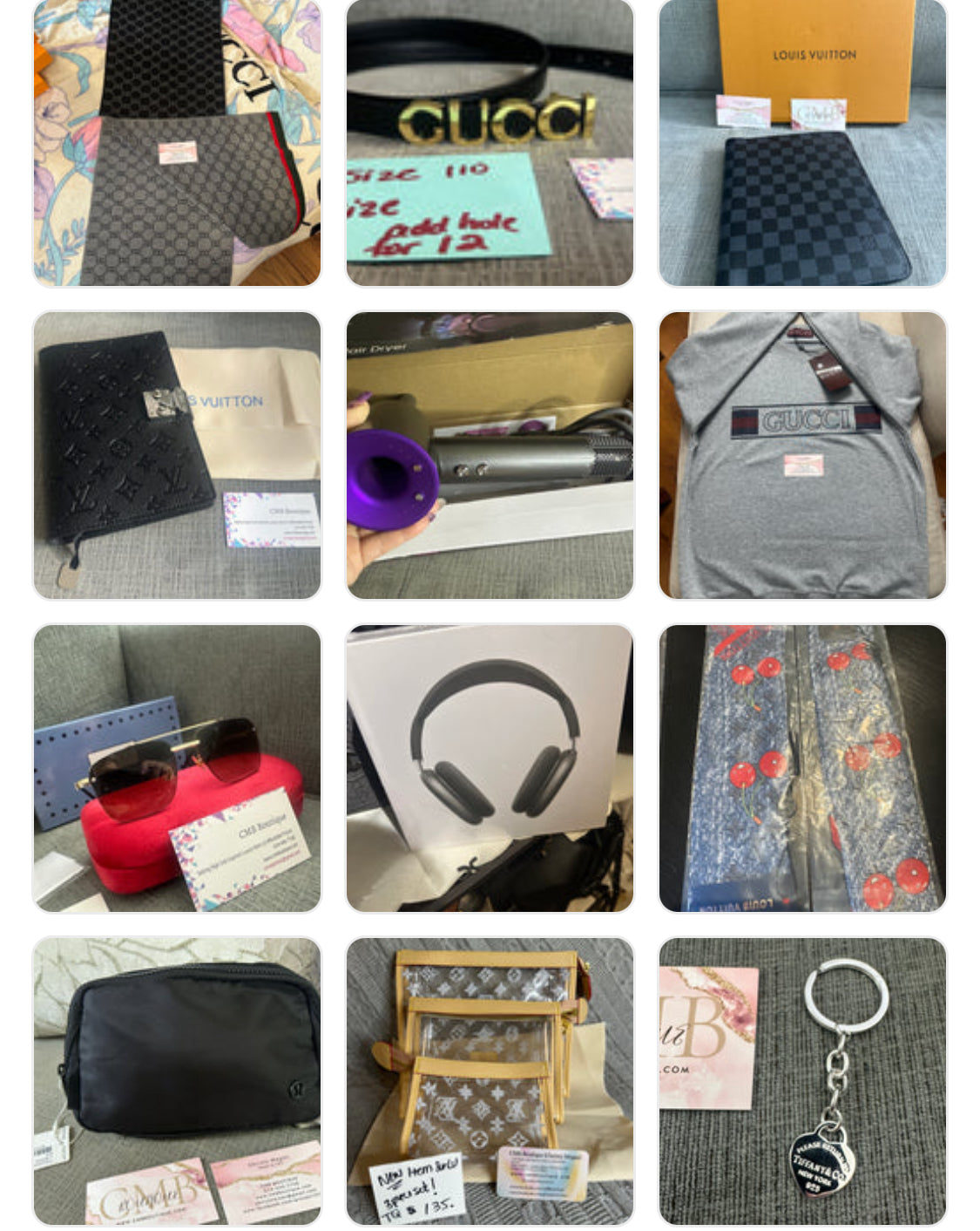 Accessories!! Electronics, belts, 🧣perfume,🧦make up bags, 🕶️Keychains,🧢