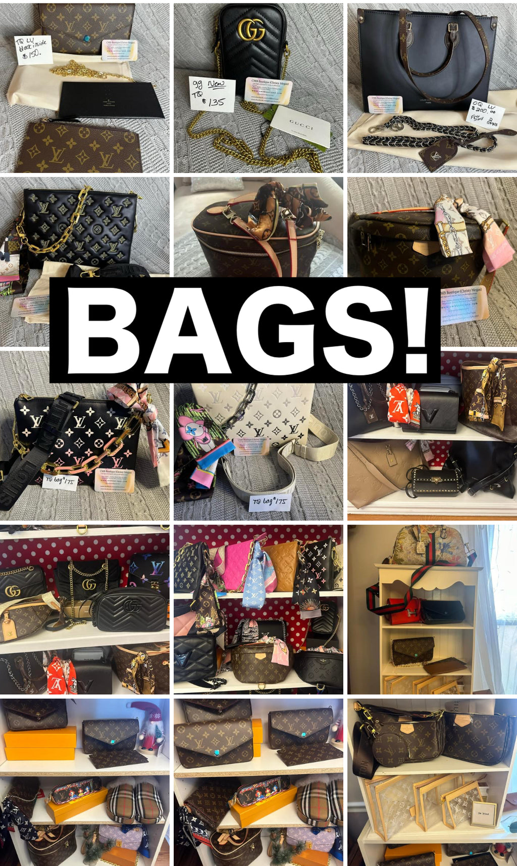 In stock BAGS! (OQ &TQ) Preorders go in every Friday!